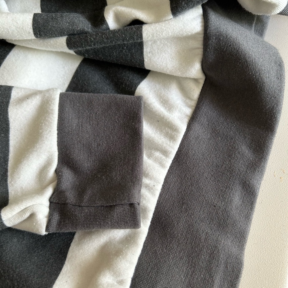 Charcoal and White Striped Hoodie - Picture 4 of 7